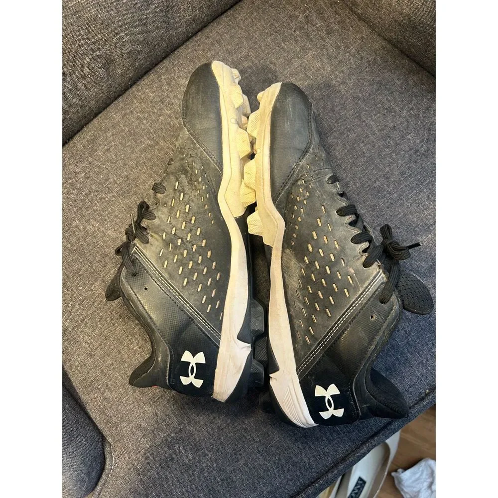 Under Armour Leadoff Low RM Baseball Cleats Men's 10 Black & White Molded Sports
